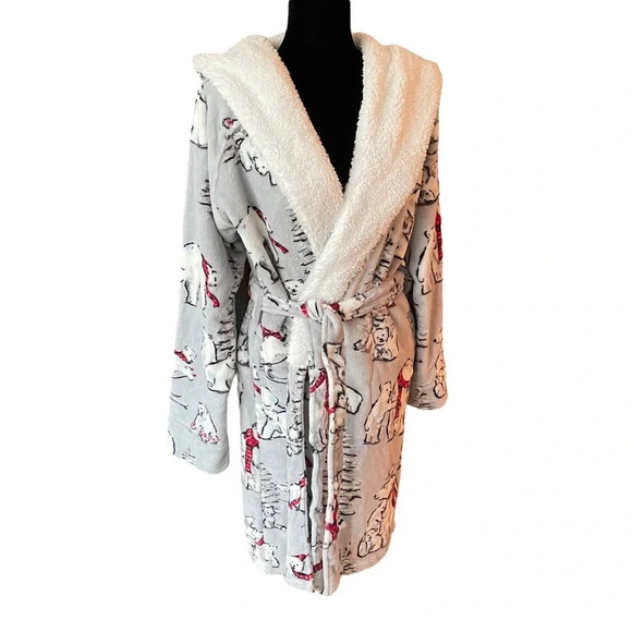 NWT Vera Bradley Hooded Fleece Robe in Beary Merry Small/Medium - Picture 5 of 12